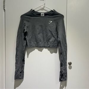 Gymshark Charcoal Long Sleeve Crop Top